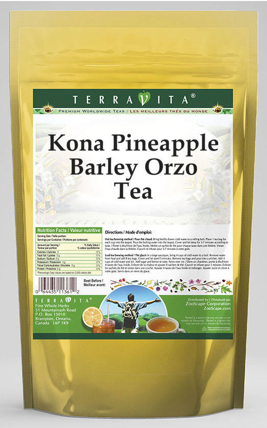 TerraVita Kona Pineapple Barley Orzo Tea, (Kona Pineapple, Barley Orzo