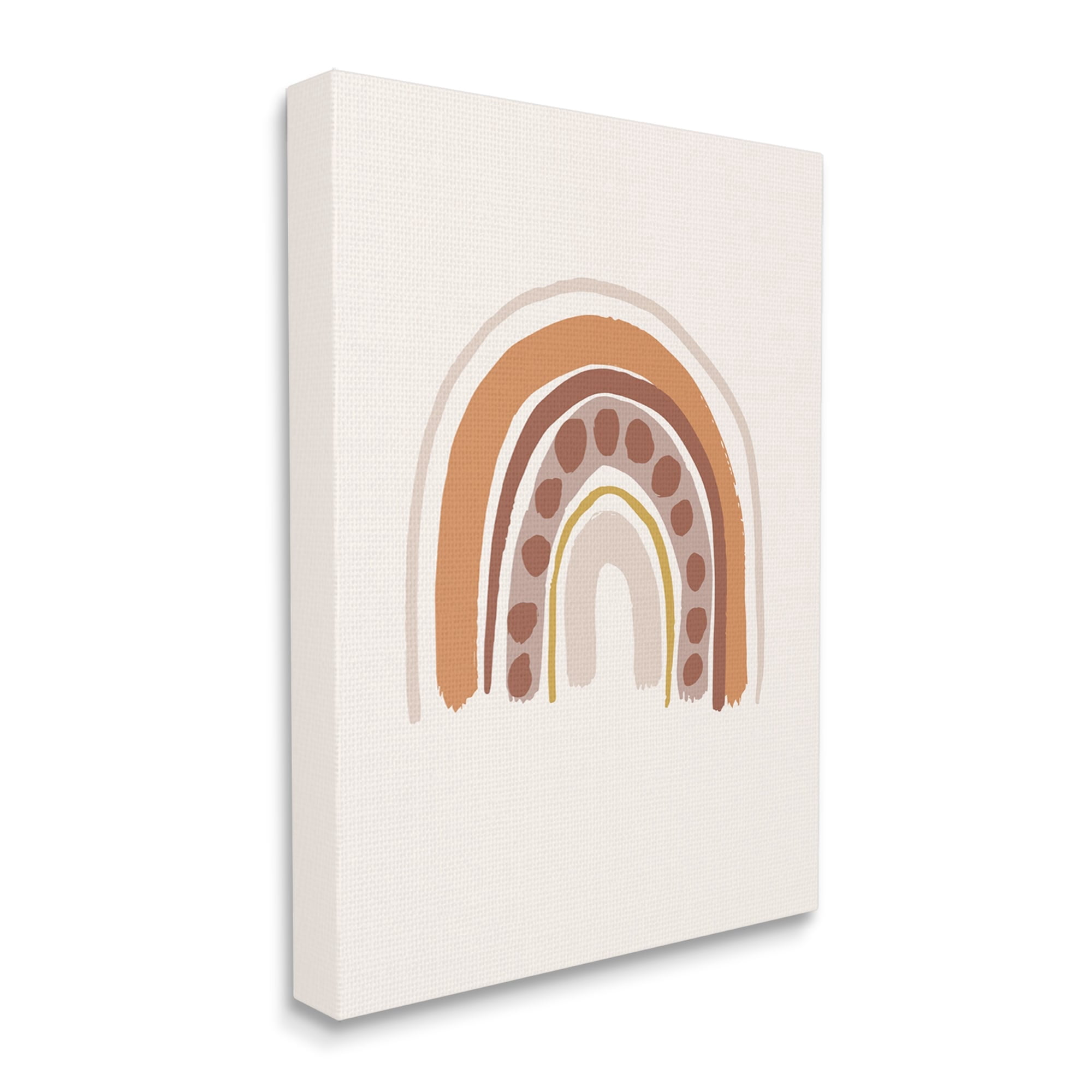 Stupell Industries Dotted Rainbow Striped Doodle Natural Earth Palette,24 x 30, Design by Caroline Alfreds