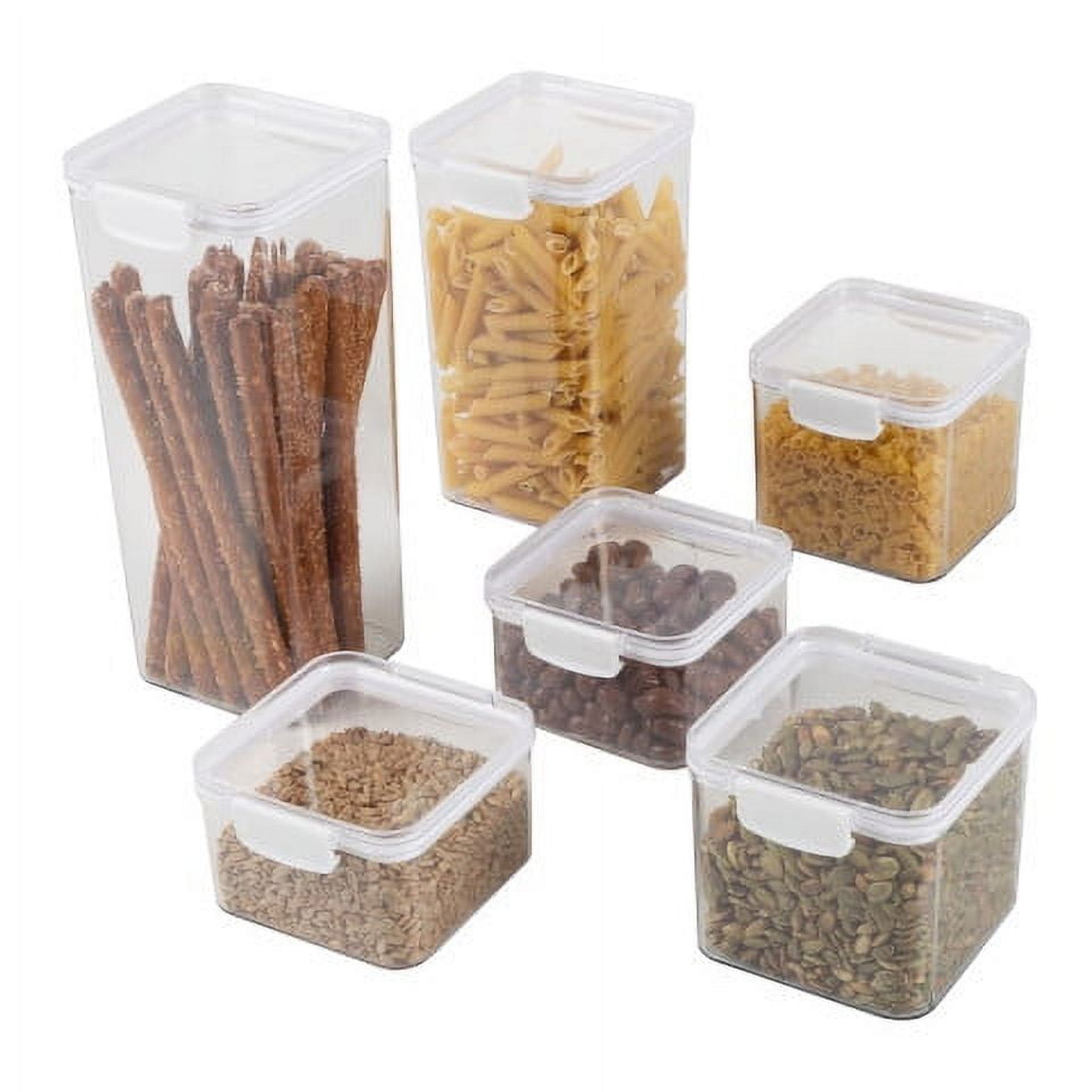 Classic Cuisine 6-Piece Food Storage Containers and Lids Set for Kitchen and Pantry Organization, Clear