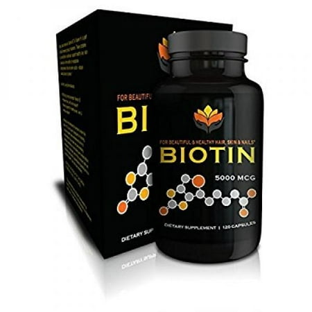 me first living vegan-friendly biotin 5,000 mcg vitamin dietary supplement capsule for hair, skin and nails, 120