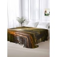 thumbnail image 5 of Brown Trees California King Size Flat Sheet, Wrinkleproof & Fadeproof Cooling Flat Bed Sheet Only, Forest Art Decor Spring Summer Nature Leaf Breathable Soft Bedding Top Sheets 108 x 98 Inches, 5 of 8