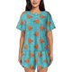 thumbnail image 1 of Fotbe Funny Chicken Conjunto de Pijama Estampado para Mujer, 2 Piezas, Ropa de Dormir con Camiseta de Manga Corta y Shorts Suaves-4X-Large, 1 of 6