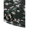 thumbnail image 5 of INSPIRE CHIC Women's Floral Puff Long Sleeve Ruffle Tie Neck Chiffon Blouse, 5 of 5