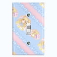 thumbnail image 1 of Metal Light Switch Wall Plate Outlet Cover (Pop Star Blue Anime Stripe Pink Ribbon String Pattern - Single Toggle), 1 of 2