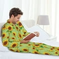 thumbnail image 6 of Fotbe Sunflower Leaves Pattern Long Sleeve Pajama Set for Men,Sleepwear Set,2-piece Loungewear Set,Soft PJs Comfy Nightwear with Pockets-X-Large, 6 of 7