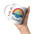 thumbnail image 3 of 11oz White Ceramic Coffee Cup with Mountain and Sunset Design – Colorado Souvenir Gift – Scenic Nature Travel Mug for Outdoors Lovers, 3 of 4
