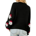 thumbnail image 2 of Innerwin Pull à Manches Longues pour Femmes, Col Rond Chic, Tricoté, Noir S, 2 of 3