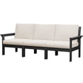 thumbnail image 6 of FUNDAZE Oversized HDPE Patio Furniture Sets, 3-Seater Outdoor Conversation Set | For Patio, Poolside, Backyard Use, Black Frame with Khaki Cushion, 6 of 7