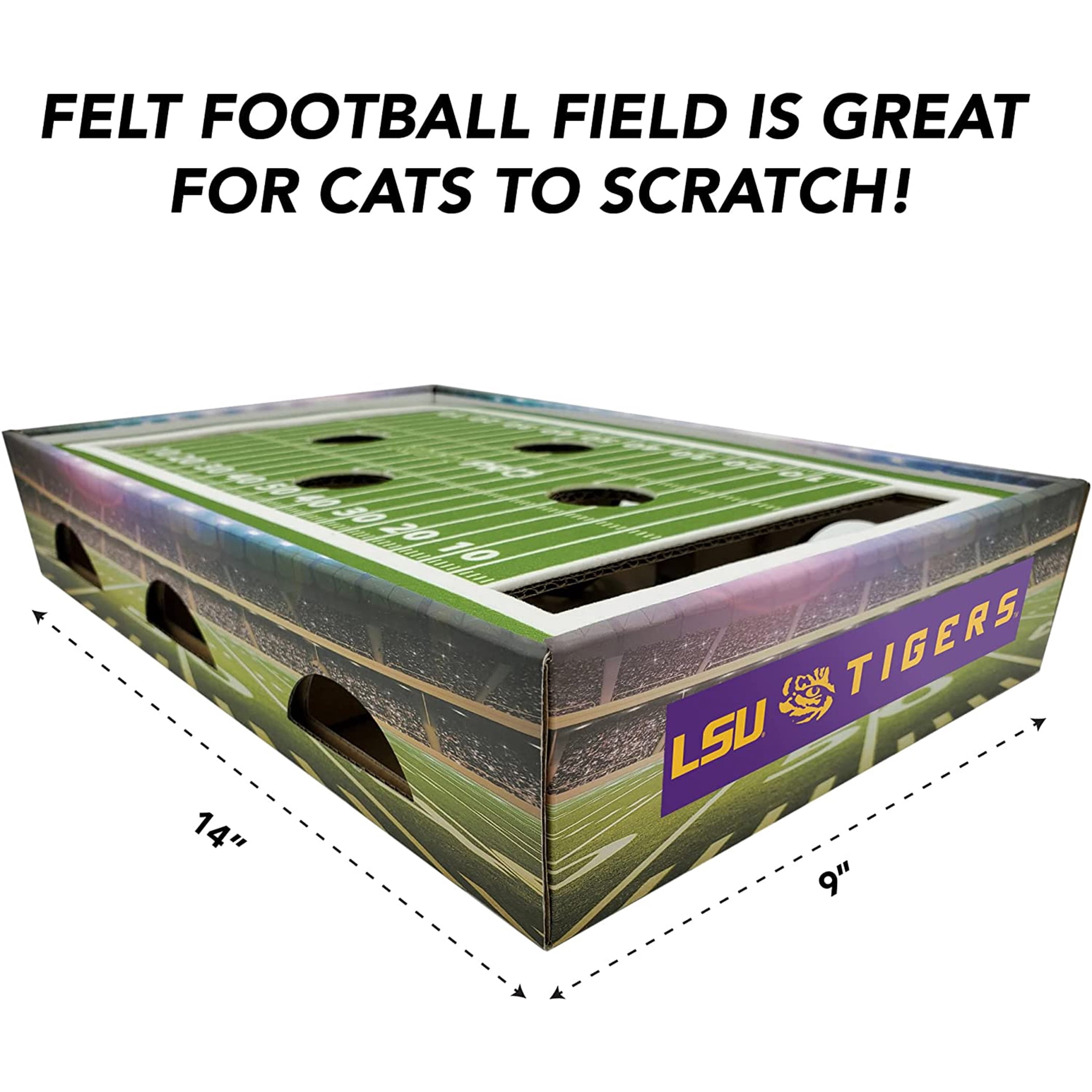 Pets First NCAA Cat Scratcher Box Football Field Designed Cat Scratcher & Lounge