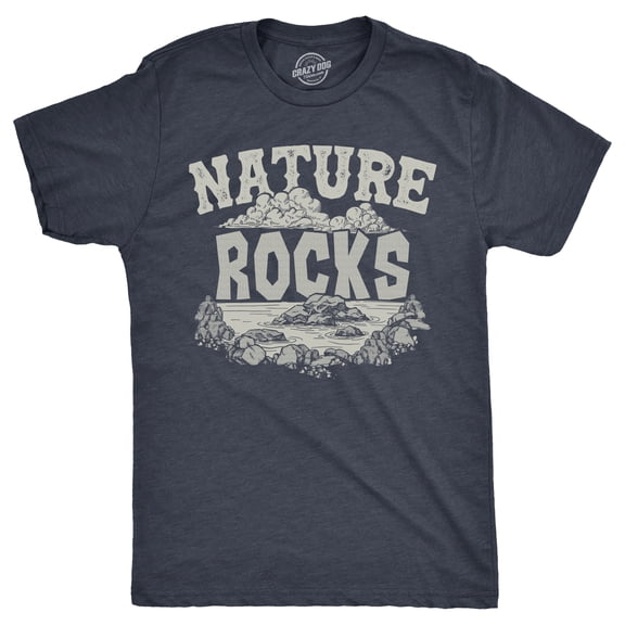 Mens Nature Rocks T Shirt Funny Outdoor Geology Lovers Joke Tee for Guys Graphic Tees