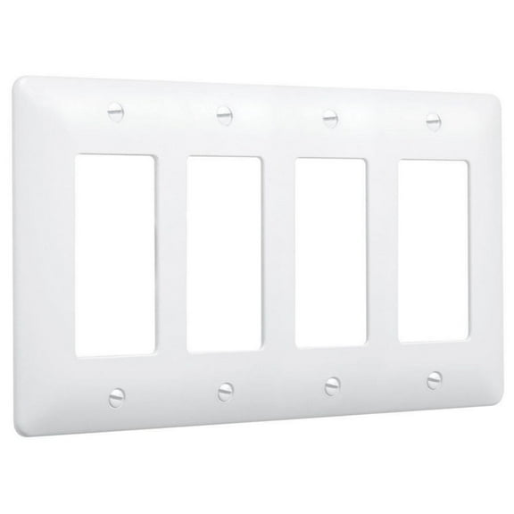 Taymac 5555 Masque 4 Gang Rocker / Gfi Wall Plate - White