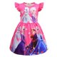 thumbnail image 1 of Vestido de verano para niñas Frozen Elsa Anna sirena Ariel vestido de verano con mangas abullonadas vestidos de verano de corte A para niñas trajes casuales 1T-12T, 1 of 1