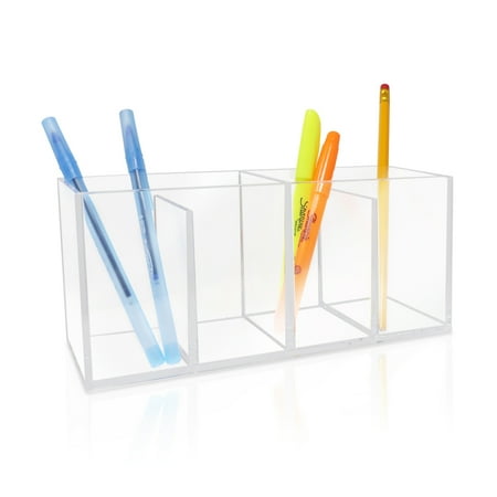 Isaac Jacobs 4-Compartment Clear Acrylic Organizer and Storage Solution