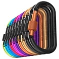 thumbnail image 1 of axGear Cargo Carabiner Clips D Ring Sharp Key Hook Buckle w Screw Gate 10 PCS Aluminum, 1 of 7