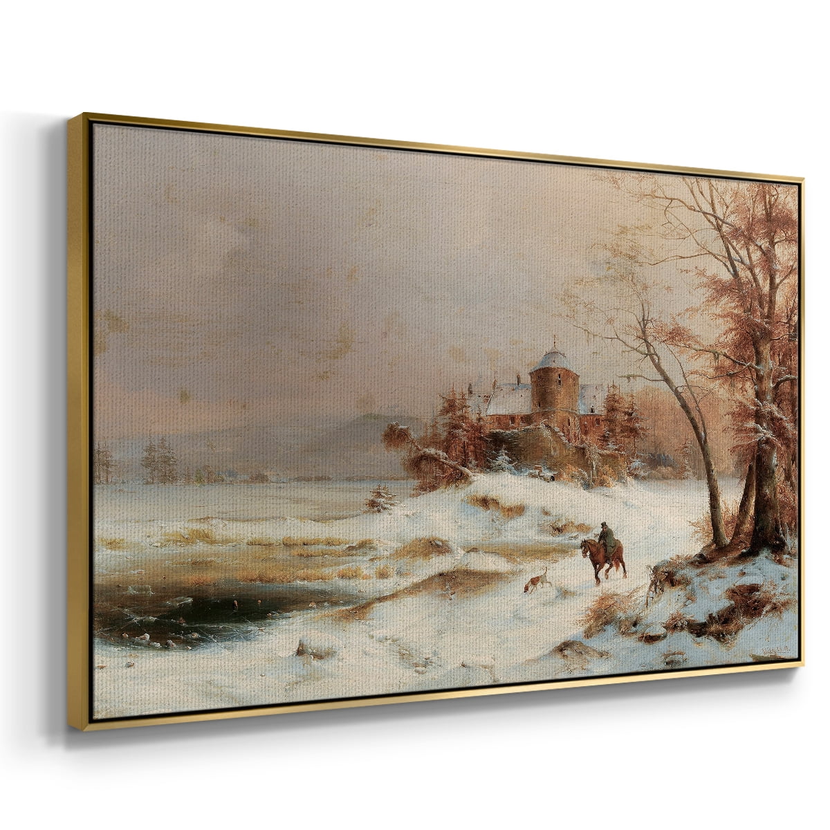 Vintage Landscape-CDIV By Wexford Home Framed in Gold Wood Gallery Wrapped Canvas 25 in. x 37 in.