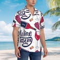 thumbnail image 5 of Bixox Men's Hawaiian Shirts Men's Red Wine Glass Bottle Print Short-Sleeve Shirt-Small, 5 of 8