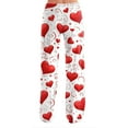 thumbnail image 4 of Women's Casual Fashion Comfort Pajama Pants, Print Drawstring Pants Full Length Long, Love Valentine's Day Pattern Lounge Pants,Red,2XL, 4 of 6
