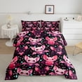 thumbnail image 3 of Feelyou Kawaii Pink Bat Bedding Comforter Set for Kids, Magic Romantic Animal Twin Comforter Sets, Cartoon Stars Print Reversible Bedding Set, Microfiber Bedroom Decor, 2pcs, 3 of 9