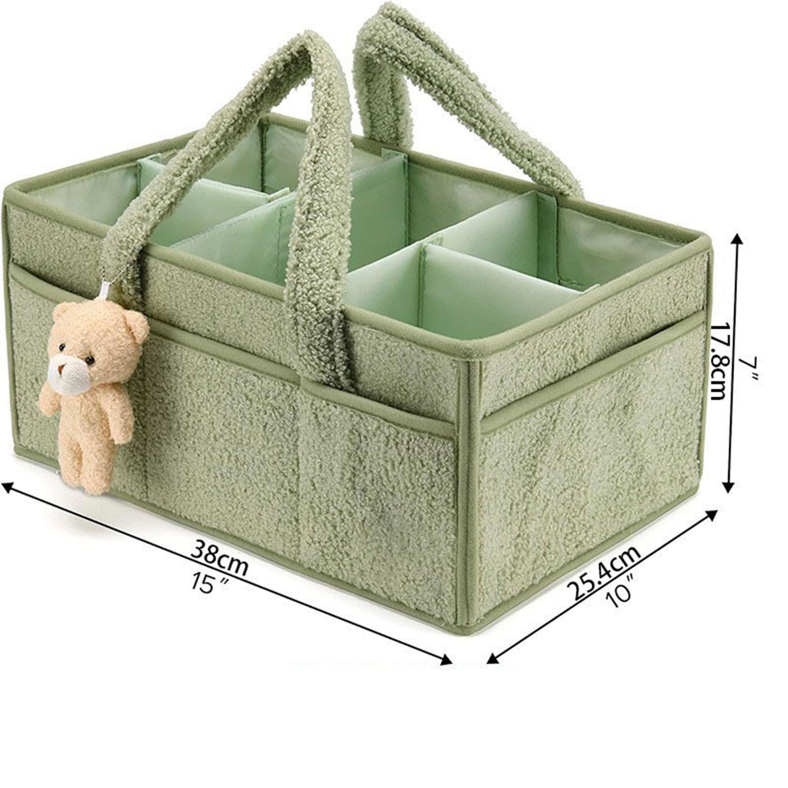 Changing Bag Organiser, Portable Baby Nappy Caddy Organiser, Plush Changing Bag Organiser, Double Velcro Changing Organiser with Interchangeable Compartments, Baby Nappy Changing Basket