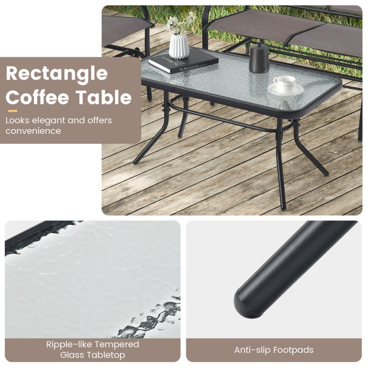 Aimee Lii 3 Pieces Outdoor Patio Furniture for Porch, Backyard, Sturdy, Brown