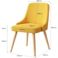 thumbnail image 2 of Dining Chair with Fabric Armrests Wooden Legs Dressing Chair Coffee Shop Home Restaurant (Blue), 2 of 2