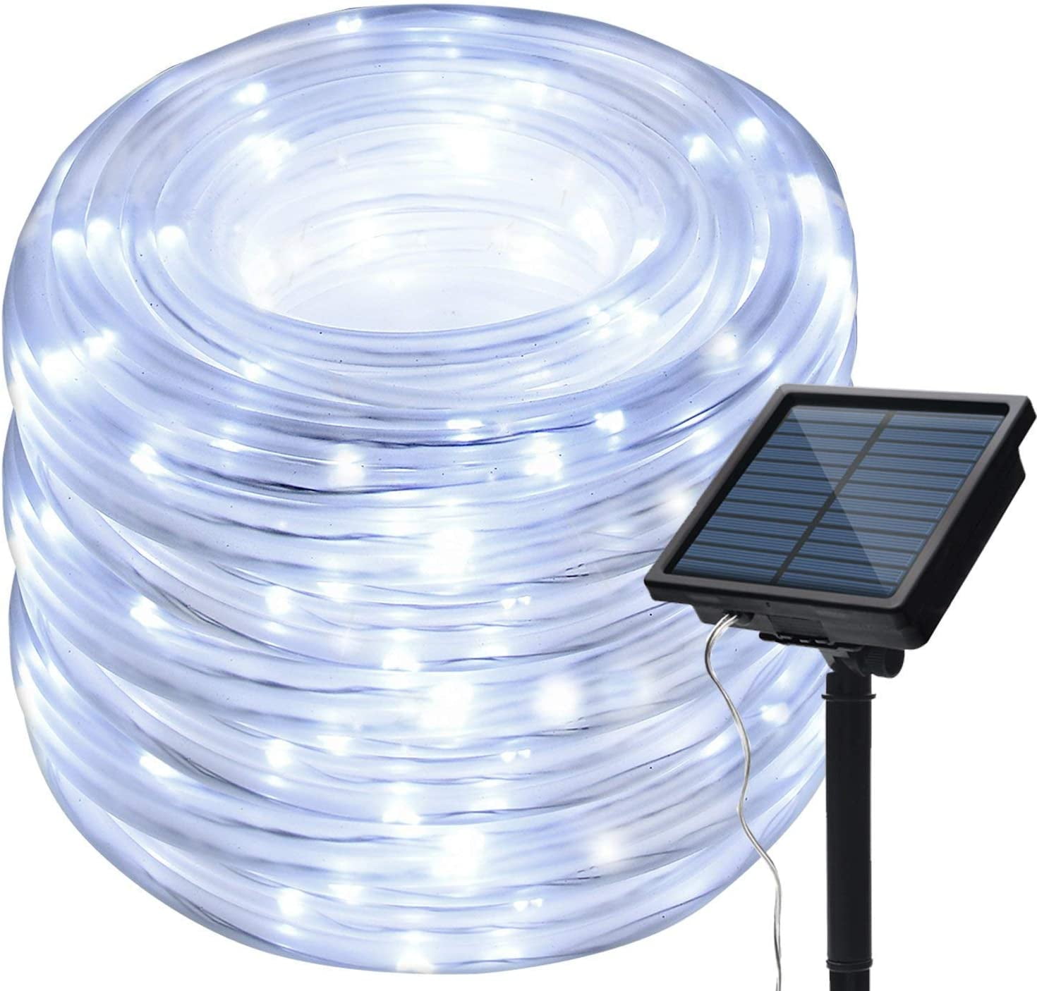 Solar Rope Lights Outdoor, Waterproof 72FT 200LED 8 Modes Tube Copper Wire Pipe Twinkling Solar