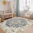 thumbnail image 3 of Uermei 5'x7' Washable Area Rug for Living Room: Non-Slip Stain-Resistant Soft Indoor Rug for Bedroom Dining Room Home Office Decor - Blue Golden, 3 of 12