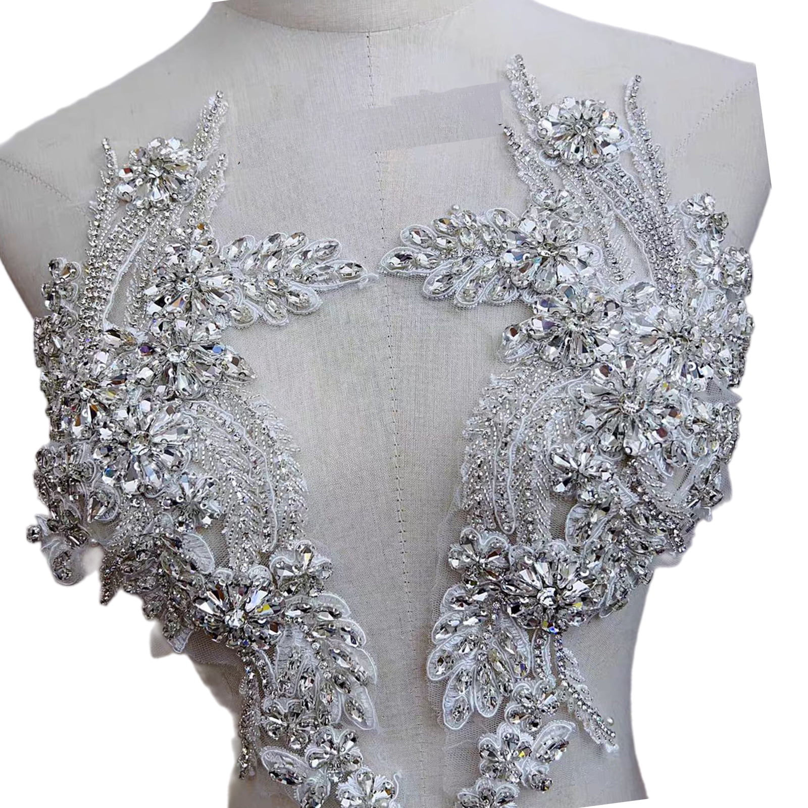 Heacy Duty Jeweled Rhinestones Patches Applique Crafts for Jeans Hat Bag Scarf Curtain Clothes Accessories Badges Sew on