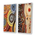 thumbnail image 3 of Designart "Amber Tinged Circular Dot Aboriginal Art V" Transitional Framed Wall Art Set Of 2 - Abstract Yellow Framed Canvas Set For Living Room Decor, 3 of 6
