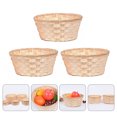 thumbnail image 3 of SHISUYAN 3Pcs Woven Bamboo Baskets Practical Round Basket Storage Container, 3 of 6