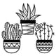 thumbnail image 1 of Colgante de cactus con maceta de metal, 1 of 8