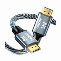 8K HDMI Cable 10 ft, 48Gbps High Speed HDMI 2.1 Cable, Braided HDMI Cable 2.1 8K 60Hz 4K 120Hz Support for HDR eARC HDCP 2.2/2.3, HDMI Cord Compatible with HDTV, Laptop, Monitor, PC