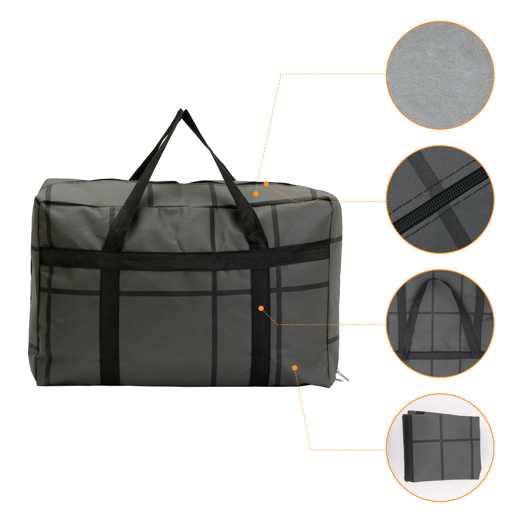 Unique Bargains 1 Pack Clothes Storage Foldable Storage Bags Black 21.5*9*14in