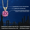 thumbnail image 2 of Gem Stone King 14K Yellow Gold Pink Moissanite Pendant Necklace for Women | 0.80 Cttw | Gemstone Birthstone | Round 6MM | With 18 inch Chain, 2 of 6