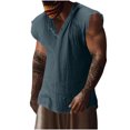 thumbnail image 3 of BiZtdJrK Lightning Sales of Today, Mens Raw Edge Cotton Linen Tank Tops Casual V-Neck Gym Fitness Bodybuilding Shirt Workout Muscle Cut Off Sleeveless T Shirts Blue XXXL, 3 of 7