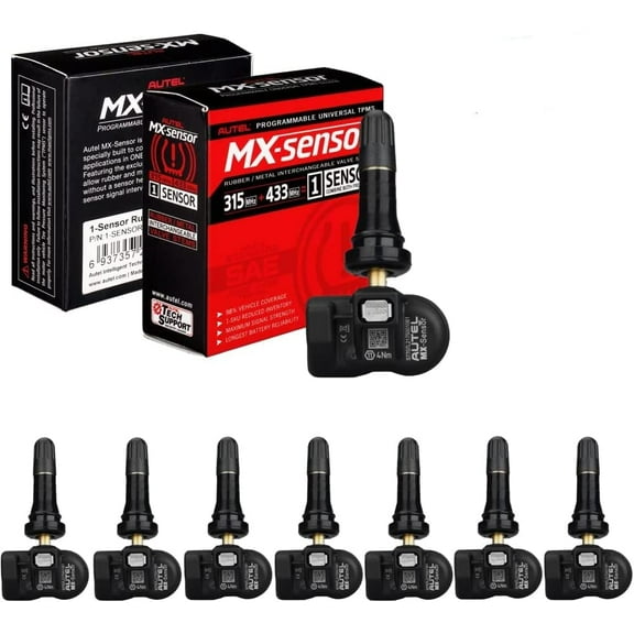 Autel MaxiTPMS MX Sensor 8pcs Dual Frequency 315/433MHz Rubber Stem TPMS Sensor Universal Tire Sensor Programmed by TS401 TS408 TS501 TS508 TS601 TS608 MK808TS MX808TS MS906TS ITS600