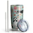 thumbnail image 2 of 20 Oz Husky and Flower Coffee Tumbler Double Wall Insulated Stainless Steel Water Bottle | Metal Reusable Thermoses Flask with Cup Cap | Leak & Sweat Proof with Anti-Dust Lid, 2 of 7