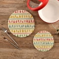 thumbnail image 7 of SKYSONIC Christmas Retro Element Pot Holders Trivets, 2 Pcs Heat Resistant Trivets,Stripes Colorful Cotton Thread Weave Mats for Hot Pads Pans Pot Bowl Teapot for Kitchen Decor, 7 of 7