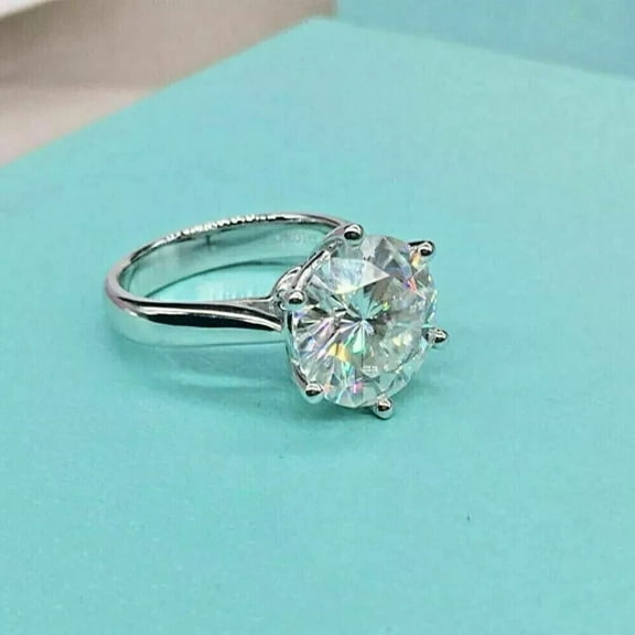 IGI Certified Round Cut 2.00CT Lab Grown Diamond Solitaire Ring 14k White Gold