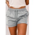 thumbnail image 2 of ABPHQTO Shorts de salón con puños y bolsillos laterales en la cintura gris para mujer, 2 of 5