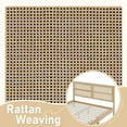 thumbnail image 2 of CoSoTower Queen Size Rubber Wooden, Solid Wooden Bed with Rattan Headboard, Enhanced by Support Feet,Oak White, 2 of 9