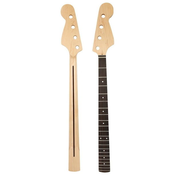 Bass Guitar Fretboard - 21 Frets, Rosewood On Maple, Pre-Drilled, Replacement Part For DIY