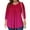 Hot Pink, variant on Viluyesy Big Size Round Neck T-Shirt for Womens 3/4 Sleeves Shirt Tops Loose Blouse Purple Size 5XL