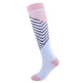 thumbnail image 3 of Xijirk Multicolor Heart Print Knee High Socks Color Block Toe Novelty Calf Socks Cute Casual Socks for Women Daily Outfits Pink,L, 3 of 4