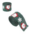 thumbnail image 2 of Vrorvz Christmas Decorations Ribbon Bowknot Holiday Ribbon Santa Claus Pattern for Home Window Decor Soft Washable DIY Wrinkle Free Fabric Ornaments for Christmas Tree Green, 2 of 3