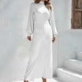 thumbnail image 2 of FAIWAD Womens Elegant Wide Leg Jumpsuit Long Sleeve High Waist Jumpsuit Solid Color Stretch Romper (Small, White), 2 of 7