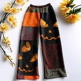 thumbnail image 6 of Trgacdwlo Halloween Fleece Pajama Pants Women Funny Pumpkin Ghost Flannel Wide Leg Sleep Pants Women Festival Fall Winter Warm Pajama Pants Fuzzy, 6 of 6