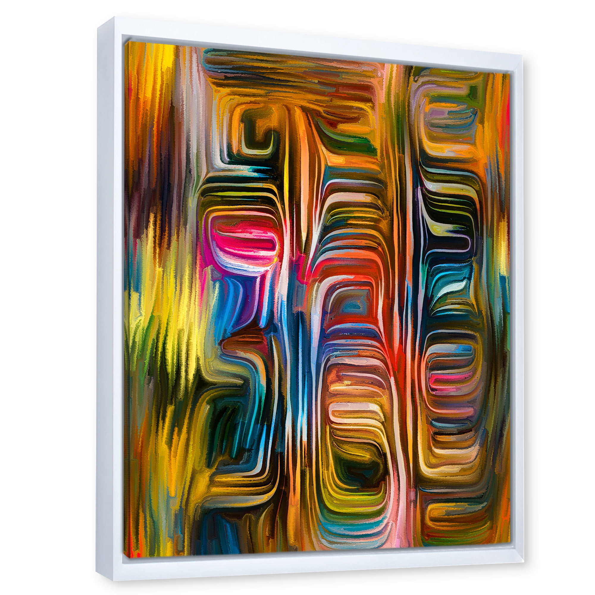 Designart 'Colour Spiral Fusion II' Modern Framed Canvas Wall Art Print