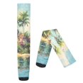thumbnail image 2 of Watercolor Paradise Island Womens Thigh High Stocks Over Knee High Socks Thigh Tigh Boot Stockings, 2 of 7