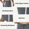 thumbnail image 3 of Satankud Men's Athletic Shorts With Pockets and Elastic Waistband Breathable Mesh Stretch Running Shorts Drawstring Waist Relaxed Casual Sports Gym Basketball Shorts Dark Gray-XS, 3 of 7